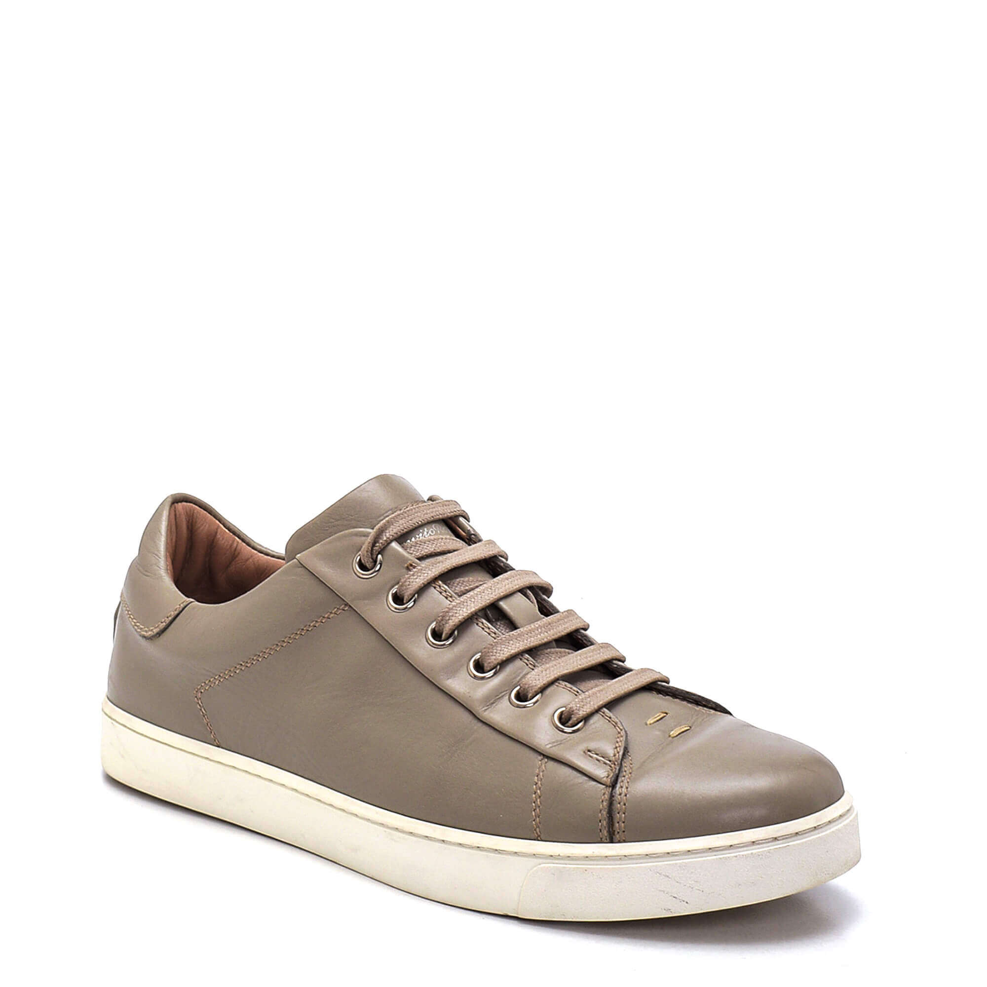 Gianvito Rossi - Grey Leather Lace Up Low Top Sneakers/39